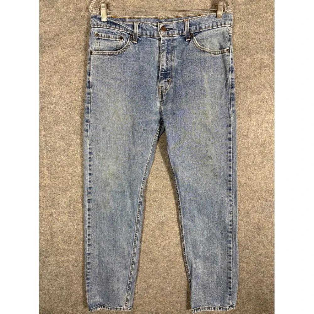Levi's 505 Mens Jeans‎ Light Wash Straight Fit Casual Denim W33 L30